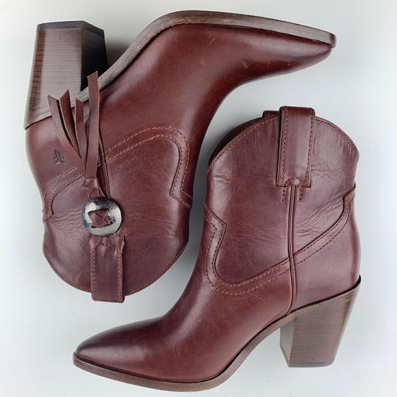 Frye Boots Womens Faye‎ Concho Short Mahogany - Picture 5 of 9